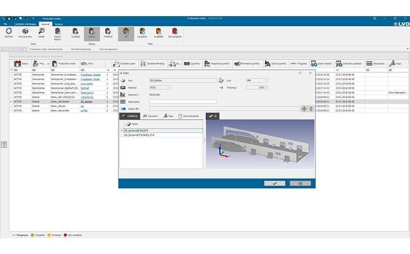 CADMAN-JOB manufacturing overview