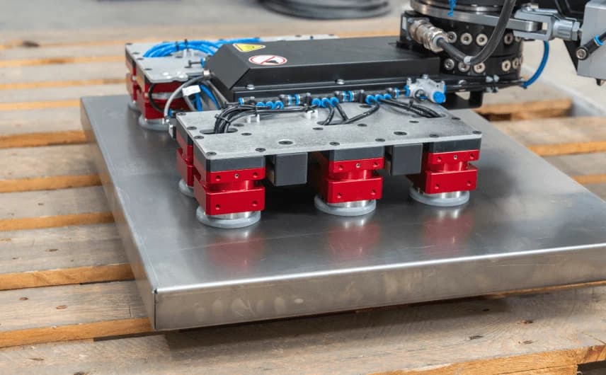 RBS 40 vacuum gripper lifting a blank from a stacked pallet