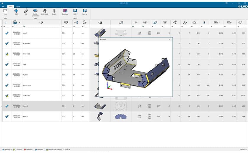 CADMAN-SDI Smart Drawing Importer part preview